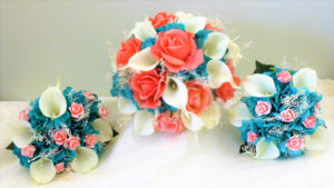 Coral and turquoise bouquet - Image 4