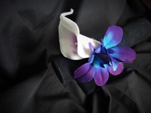 Galaxy orchid, real touch calla lily wrist corsage, purple blue orchid, artificial flowers, wrist corsages - Image 4