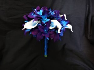 Galaxy orchid and picasso calla small bouquet - Image 3