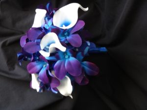 Galaxy orchid and picasso calla small bouquet - Image 4