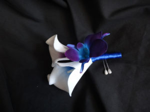 Calla lily, galaxy orchid boutonniere, corsage, real touch calla lilies - Image 2