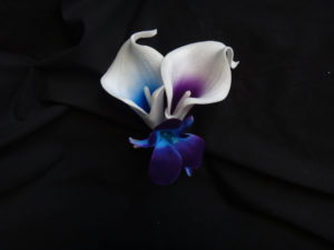 Calla lily, galaxy orchid boutonniere, corsage, real touch calla lilies - Image 4