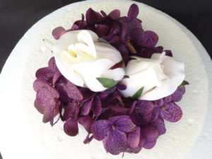 Cake topper, plum, ivory, hydrangea rose cake topper, wedding cake decoration, artificial flowers