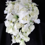 Ivory cascading bouquet casablanca lilies, roses and calla lilies