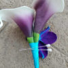 Picasso Calla lily galaxy orchid boutonniere, real touch calla lilies, purple blue orchid - Image 2