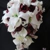 Plum and casablanca lily cascading bouquet