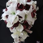 Plum and casablanca lily cascading bouquet
