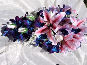 Tiger lily and galaxy orchid Cascading bridal bouquet - Image 3
