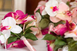 Real touch rose, fabric orchid bridesmaids bouquet, small bouquet - Image 5