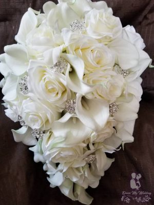Ivory, cream cascading bridal bouquet