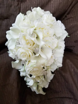 Ivory, cream cascading bridal bouquet - Image 3