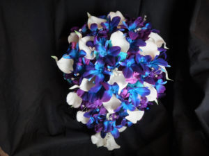 Blue galaxy orchid teardrop bouquet - Image 3