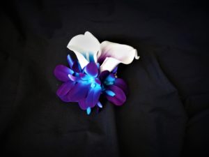 Galaxy orchid, real touch calla lily wrist corsage, purple blue orchid, artificial flowers, wrist corsages - Image 2