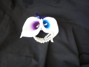 Galaxy orchid, real touch calla lily wrist corsage, purple blue orchid, artificial flowers, wrist corsages - Image 3