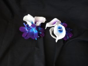 Galaxy orchid, real touch calla lily wrist corsage, purple blue orchid, artificial flowers, wrist corsages - Image 6