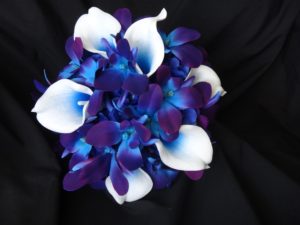 Galaxy orchid and picasso calla small bouquet - Image 2
