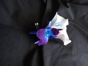 Calla lily, galaxy orchid boutonniere, corsage, real touch calla lilies - Image 3