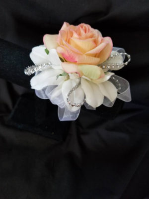 Real touch rose, orchid wrsit corsage, wristlet, for prom, bridesmaids, pink rose, white rose - Image 8