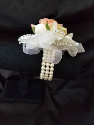Real touch rose, orchid wrsit corsage, wristlet, for prom, bridesmaids, pink rose, white rose - Image 3