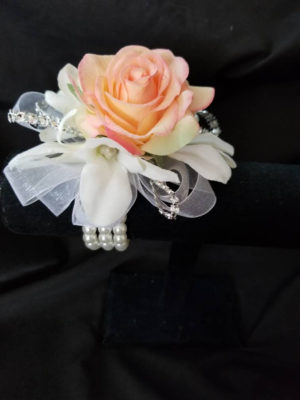 Real touch rose, orchid wrsit corsage, wristlet, for prom, bridesmaids, pink rose, white rose - Image 9