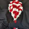 Red, white teardrop bouquet, artificial silk Rose, real touch calla, teardrop, cascading bouquet, bridal bouquet