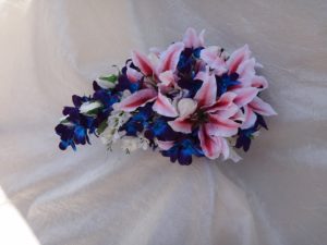 Tiger lily and galaxy orchid Cascading bridal bouquet - Image 6
