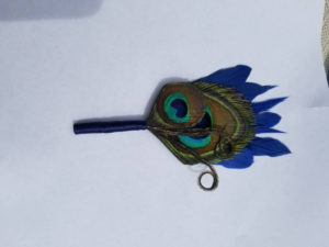 Navy peacock wrist corsage, boutonniere, prom, wedding, bridesmaid - Image 6
