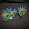 Navy peacock wrist corsage, boutonniere, prom, wedding, bridesmaid - Image 3