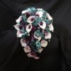 Teal and plum cascading bouquet