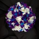 Purple blue galaxy orchid, hydrangea, real touch rose bridal bouquet, artificial flower bouquet, island orchid, singapore orchids