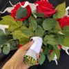 Red, white teardrop bouquet, artificial silk Rose, real touch calla, teardrop, cascading bouquet, bridal bouquet - Image 3