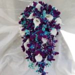 purple blue orchid bouquet