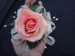 Real touch rose, orchid wrsit corsage, wristlet, for prom, bridesmaids, pink rose, white rose - Image 10