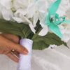 Cascading bouquet with mint and lavender colors - Image 5