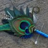 Peacock  boutonniere, button hole, peacock feather, wedding, customize ribbon color to match your wedding colors - Image 2