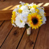 Sunflower, daisy, gerbera daisy baby's breath artificial flower bouquet, autumn bouquet, bridal bouquet, rustic country wedding - Image 6