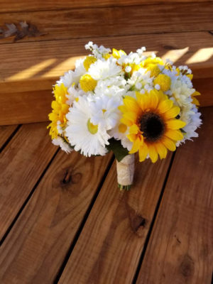 Sunflower, daisy, gerbera daisy baby's breath artificial flower bouquet, autumn bouquet, bridal bouquet, rustic country wedding - Image 6