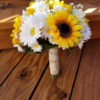Sunflower, daisy, gerbera daisy baby's breath artificial flower bouquet, autumn bouquet, bridal bouquet, rustic country wedding - Image 2