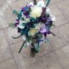 Purple, teal, peacock cascading bouquet - Image 4