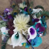 Purple, teal, peacock cascading bouquet - Image 3