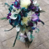 Purple, teal, peacock cascading bouquet - Image 7