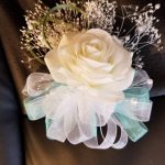 Real touch rose wrsit corsage, wristlet, for prom, bridesmaids, pink rose, white, champagne, orange, coral rose, babys breath