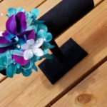 Galaxy and turquoise wrist corsage