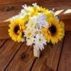 Sunflower, daisy, gerbera daisy baby's breath artificial flower bouquet, autumn bouquet, bridal bouquet, rustic country wedding - Image 5