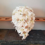 Ivory, cream bouquet with gold accent