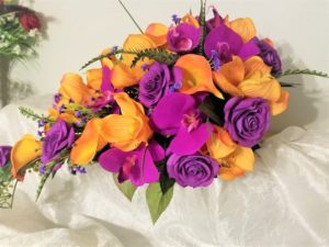 Purple and orange cascading bouquet - Image 6