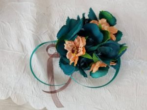 Copper and teal bridal bouquet - Image 9