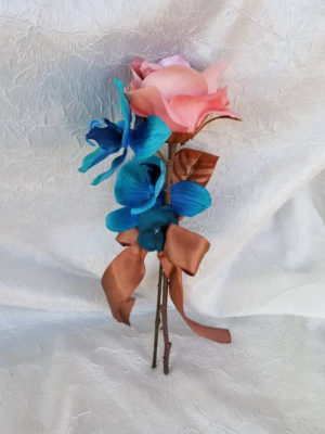 Copper and teal bridal bouquet - Image 8