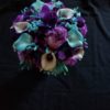 Purple hydrangea, turquoise teal bridal bouquet, Royal purple, galaxy orchids, carnations, artificial flower bouquet - Image 4