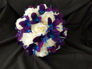 Rose and galaxy orchid bridal bouquet - Image 2